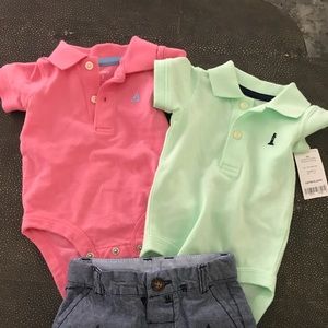 Carters 3m NWT polo and shorts bundle.